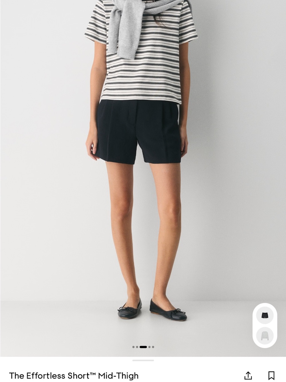 Aritzia Black Mid-Thigh Tailored Shorts